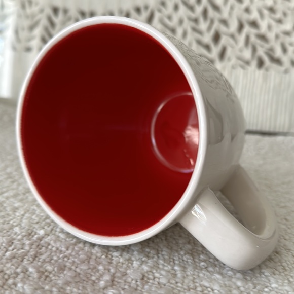Rae Dunn MERRY CHRISTMAS Coffee Mug Red Interior Holiday - Picture 6 of 7
